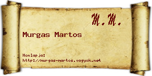 Murgas Martos névjegykártya